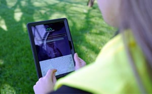 Tablet signing into MADCAP on farm