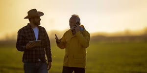 Farmers doing business on farm