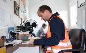 Worker in an office at a desk