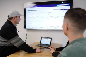 Executives looking at data