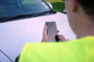 Mobile being used