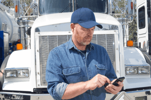 truck driver on phone